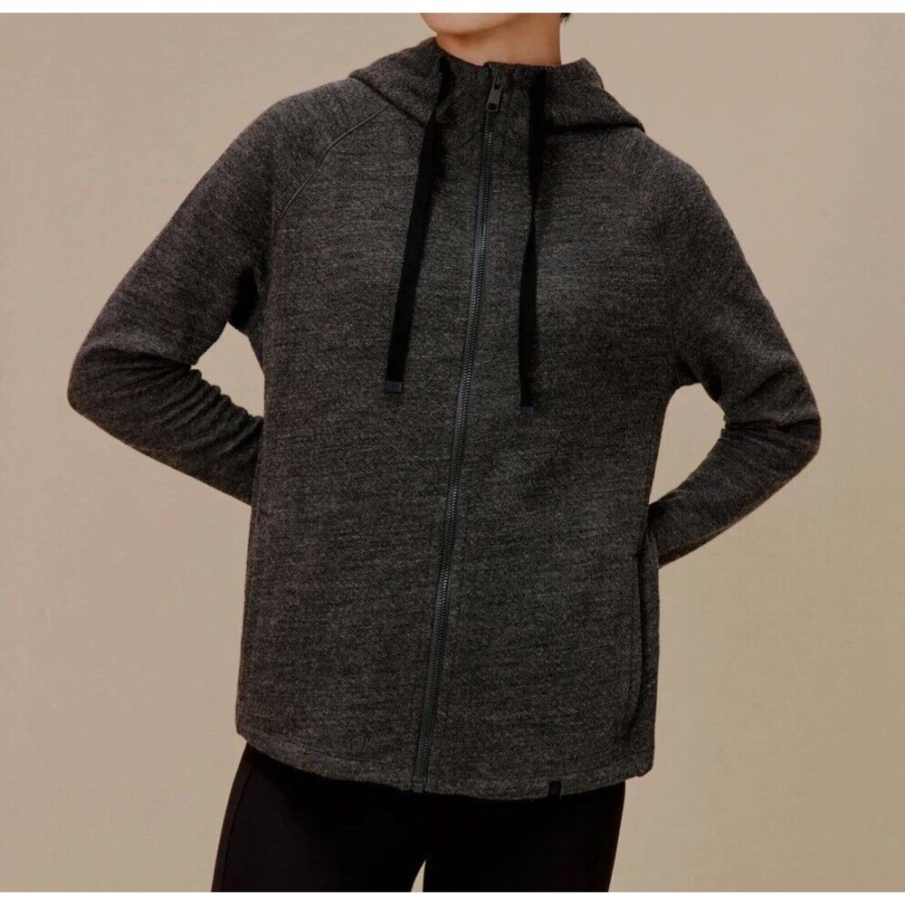 Neiwai Active Ballet Wool Zip Up Jacket, Midnight Grey- Size Small (2)